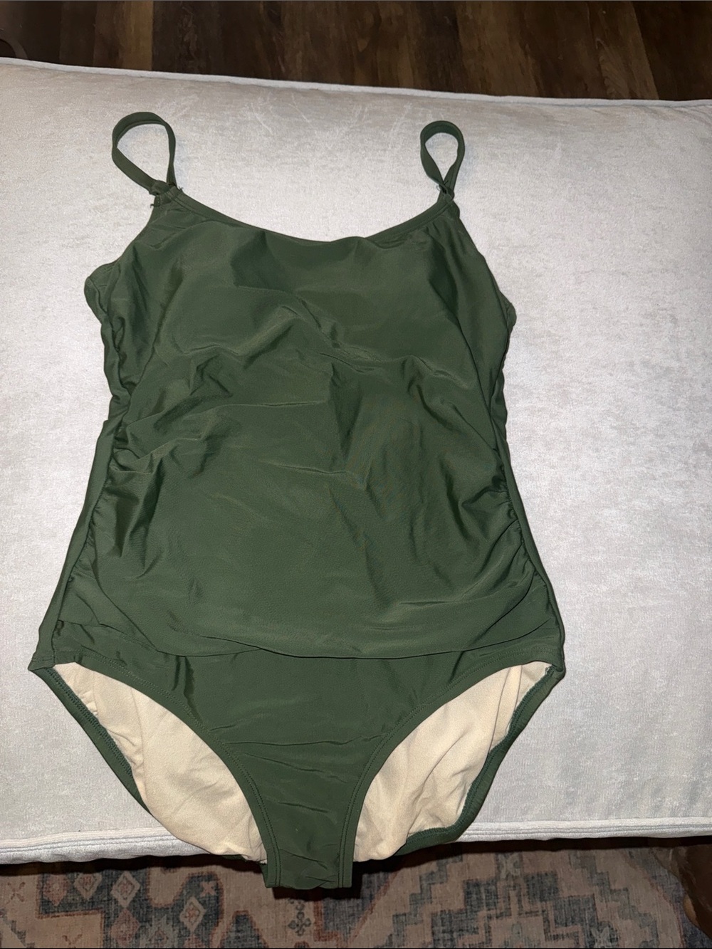 Green One-Piece Swimsuit with Cute Back